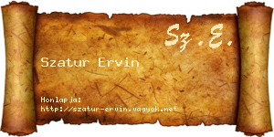 Szatur Ervin névjegykártya