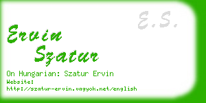 ervin szatur business card